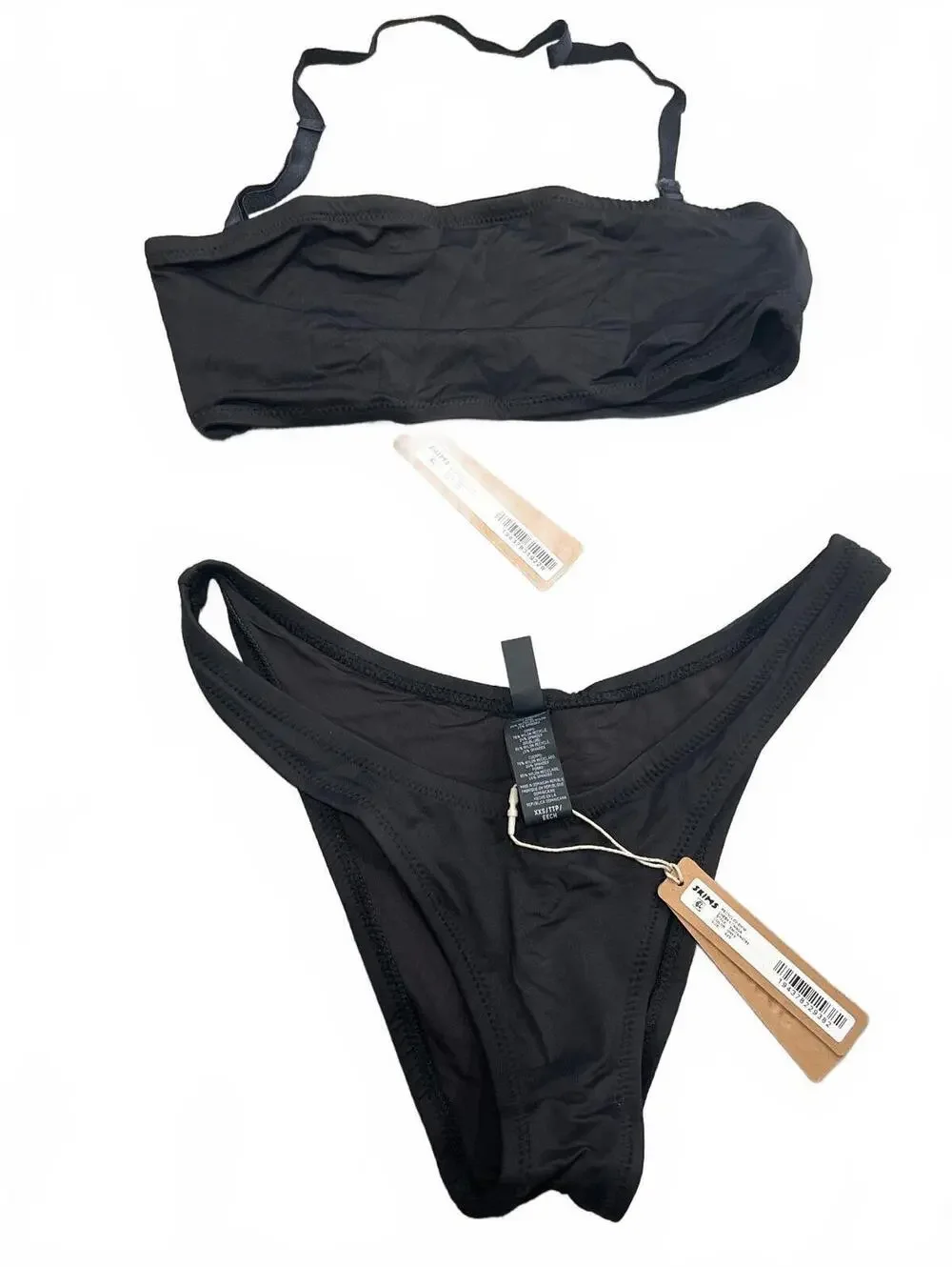 SKIMS Signature Swim Bandeau Bikini Top & Swim Cheeky Tanga Bikini Bottom SET